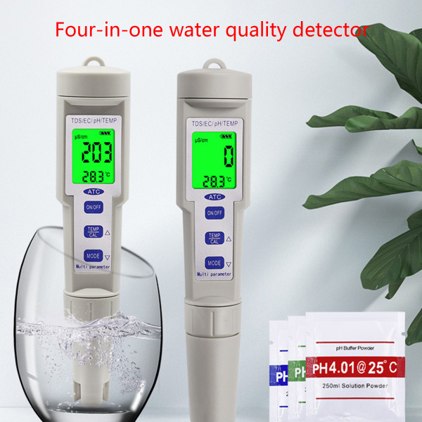 Hög noggrannhet Pen typ pH-mätare PH/TDS/EC/Temp 4 i 1 vattenkvalitetstestmätare