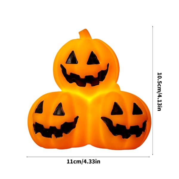 Sæt med 6 glødende Halloween-græskarformede lysdekorationer til festbrug