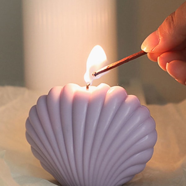 Snäckskalsdoftljus Hav för skalform Aromatiskt dekorativt ljus Hem Par White