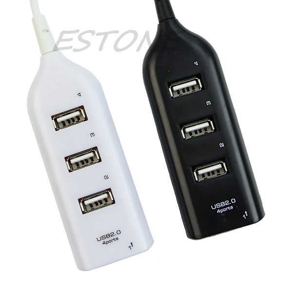 USB keskitin, 4-porttinen USB 2.0 -jakaja 480 Mbps nopea USB datakeskitin kannettavan tietokoneen PC-kiintoajureille