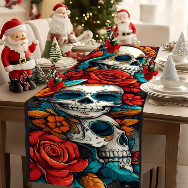 Eerie Halloweens Bordløper Skull Creation Gathering Materials Deck