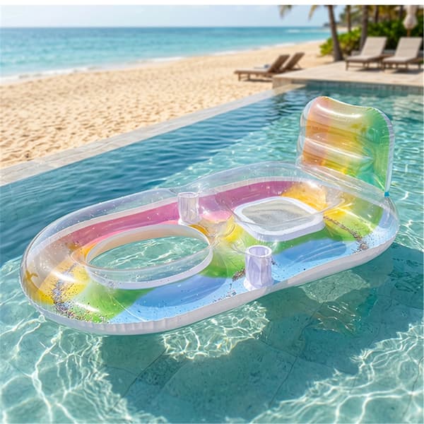 Glitrende PVC-solbade-flydemadrasser til poolfester, strandferieafslapning