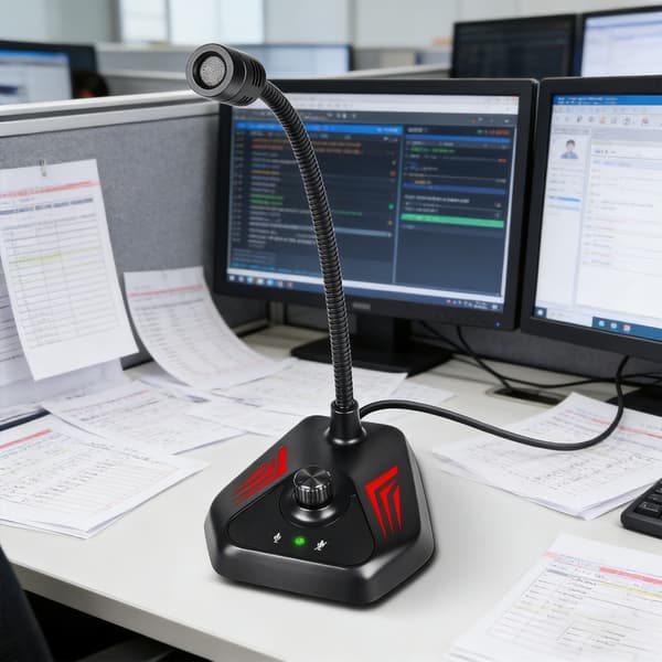 Højfølsom USB PC-mikrofon med dynamisk lys forbedrer lyden