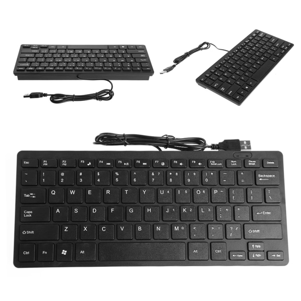 Mini Slim Multimedia USB Trådlöst externt tangentbord för bärbar bärbar dator Black