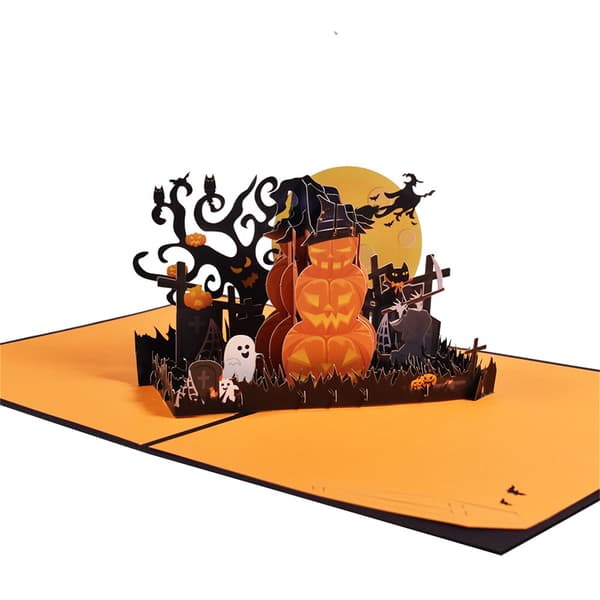 3D Pop up Halloween Pumpa Grattiskort Överraskning Mystisk
