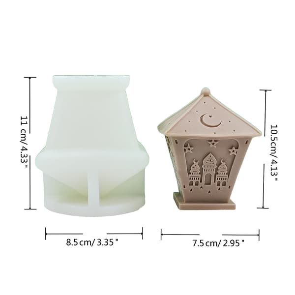 Ramadan Ljusformar 3D Slott Harts Silikonform Eid Dekorationer