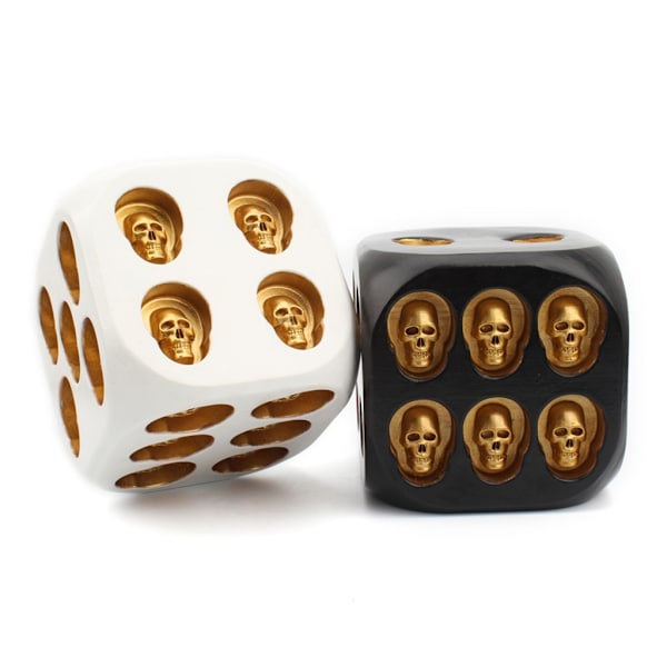 Mini Skull Dice Halloween Skeleton Dice Mini Skull Face Game Dice Props Black gold
