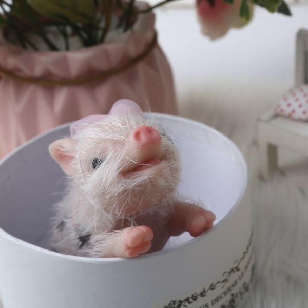 Simulerad gris för docka Julklapp Baby Tidiga pedagogiska leksaker Söt djur för docka Silikongjord julavslappningsleksak null - E