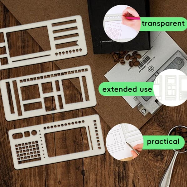 Minimalistiske prik-array notesbogsskabeloner 3-pak designs til journalentusiaster