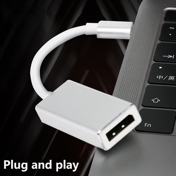 USB C til DP Adapter Kabel Ledning Kompatibel til Laptops Mobiltelefon