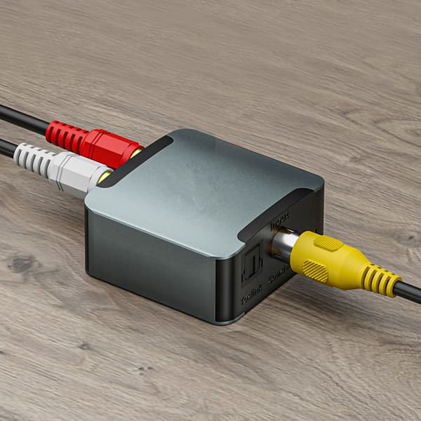 Digital til Analog Lydkonverter Digital Optisk til 3,5 mm Dekodning