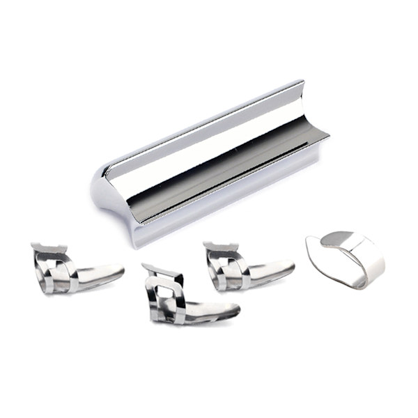 Metallgitarr Slide Elektrisk Gitarr Slide med 3 Finger Picks och 1 Tum Pick Silver