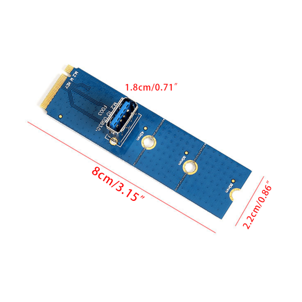 M2 Ngff- till USB 3.0-adapterkort för M.2 till PCIe X4 2242 2260 2280 Riser Extende