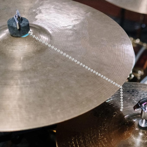 Cymbalkedja för Drum Jazz Kit Trummor Tillbehör Slagverksinstrument Delar Silver