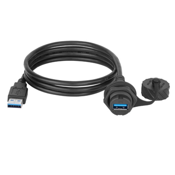 USB 2.0 3.0 uttag hane till hona förlängningskabel IP67 vattentät panelmonterad kontaktsladd USB3.0