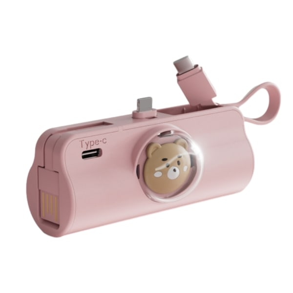 TypeC Mini Power Bank-hölje Pocket Case Mobilt Power laddarhölje för 18650/21700 Pink
