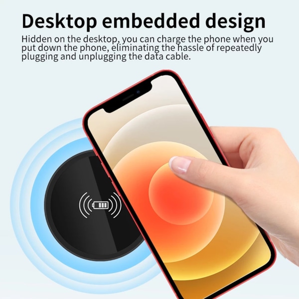 Skrivbord Inbyggd trådlös laddare för 13 12 för Galaxy Counter Desktop Sängbordsmöbler Kontorssmartphone-laddare