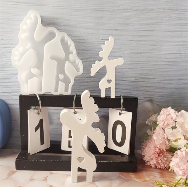 Jul Älg Ljusform Handgjorda Silikonformar Ornament Gipsformar