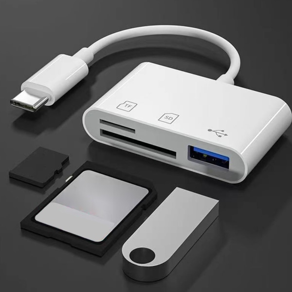 Typ C minneskortläsare Hub USB 2.0 Dockningsstation USB C OTG Adapter Universal OTG SD TF CF Adapter för Smartphone