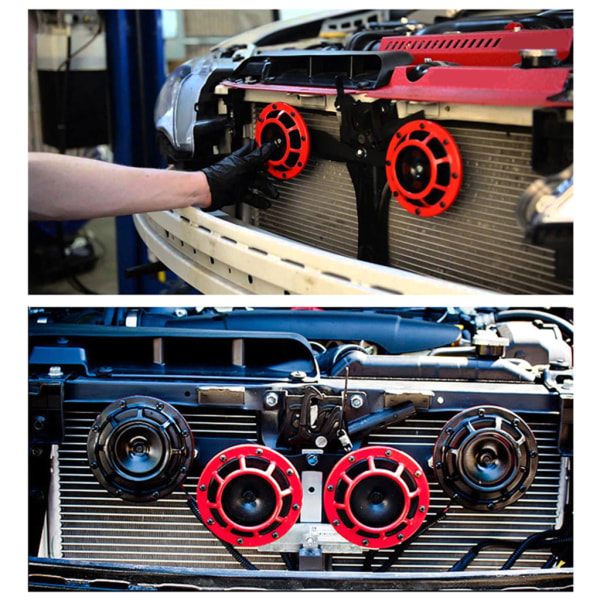 Universal Electric Air Horn Kits Loud & Clear Blast Tone-högtalare för motorcyklar Red