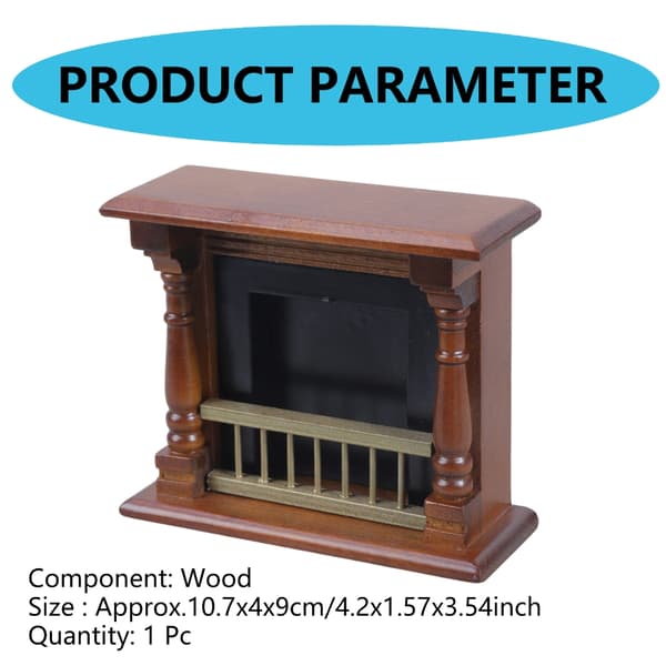 Mantel 1:12 Realistisk Eldstadsmodell Mantel Dekorativ Låtsaslek