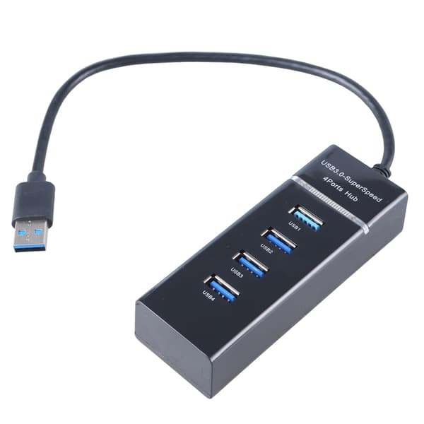 Kompakt 4-ports USB3.0 Hub Højhastighedsdataoverførsel til PC Laptop Tilbehør
