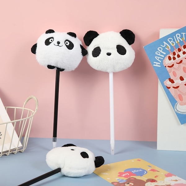 6 stk Panda kulepenn Plysj Panda Skrivepenn Julestrømpefyll for Kid Gutt Jente Julefest Favor null - C