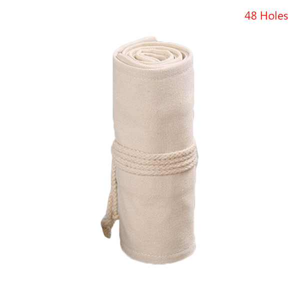 12/24/36/48/72 Hål Canvas Roll Up Penna Gardin Pennväska för case Makeup Wrap-hållare förvaringspåse Skolmaterial