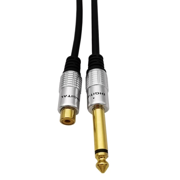 Ljudkabel 6,35 mm 1/4 TS Mono- Hane till RCA Hane till Hona sladd för Phono- Högtalarmixer Audio AUX- Adapterkontakt 0.3m