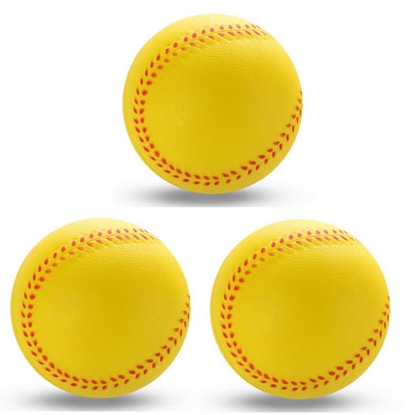 Elastisk solid praksis baseball, myk PU baseball treningsball for praksis Yellow 9cm