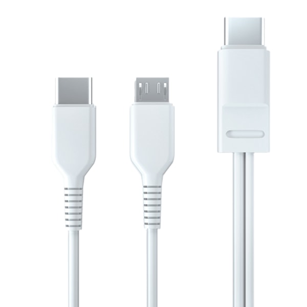 Universal 2 i 1 USB C-kabel Micro USB + USB C till USB C snabbladdningssladd
