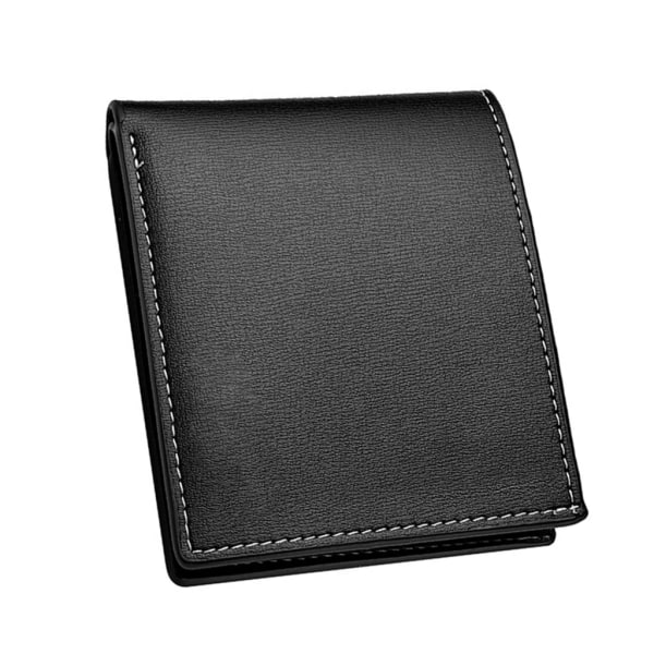 Bifold Card Holder Multi Slot Card Case Pocket Plånbok PU Handväska Kontanthållare Black