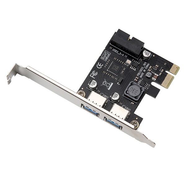 PCI-E till 2-portars USB 3.0-adapter 5 Gbps PCI-E-expansionskort med 19-stiftskontakt