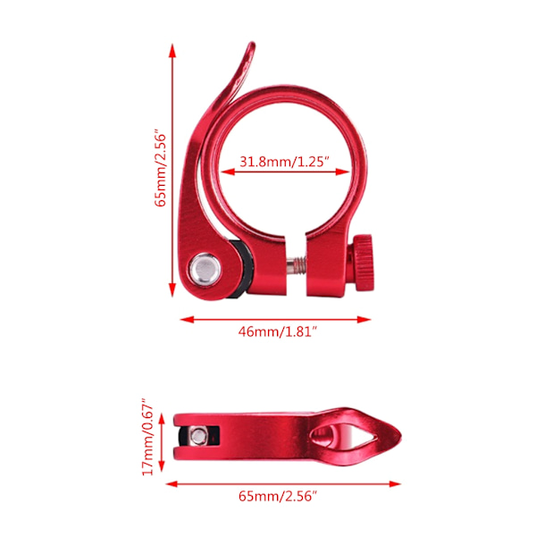 Sykkel Setepinne Klemme Aluminiumlegering Seteklemme Setepinne Klemme Sykkelsetelås Red