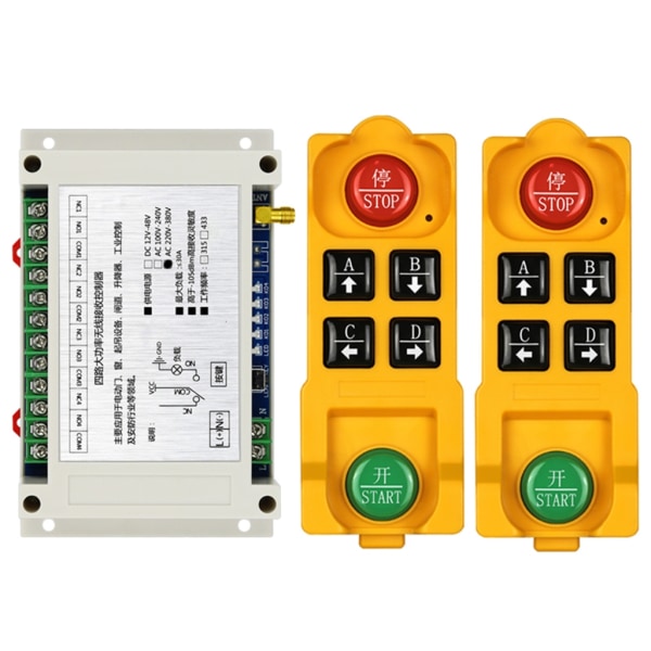 DC12V-48V Kaukosäädin kytkin 315/433Mhz Kaukosäädin 4CH Langaton Kaukosäädin RF Switch Gate Autotalli 220V-380V