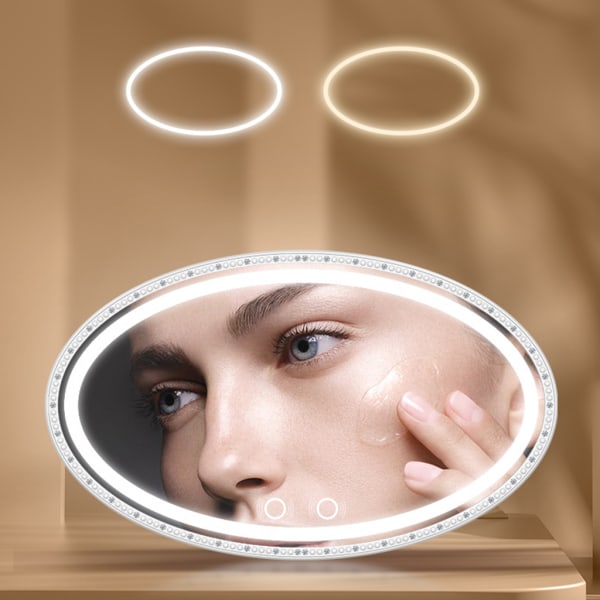 Universal Visir Sminkspegel med ljus Multi-scene Användning Ins Justerbart ljusläge Bilsminkspegel för Smart for Touc White