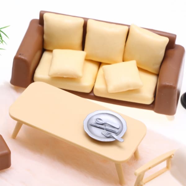 Realistisk Dukkehusmøbler Sofa til Modeludstillinger og Kunstprojekter