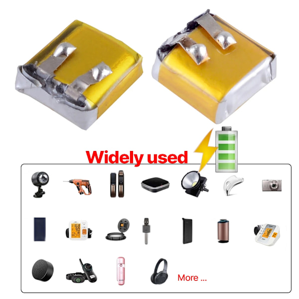 Pakke med 5 stk 3,7V 501012 40mAh LiPo batteri Polymer oppladbare litiumbatterier sett for øretelefonhodetelefoner