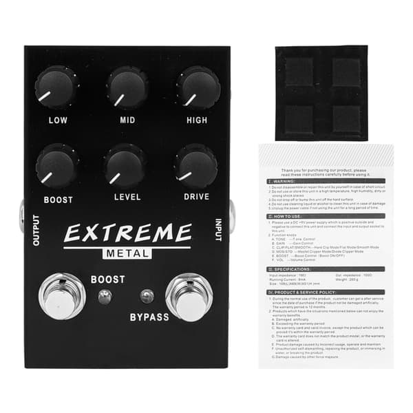 Multifunktionell Elektrisk Gitarr Distortion Pedal Digital Delay Tillbehör