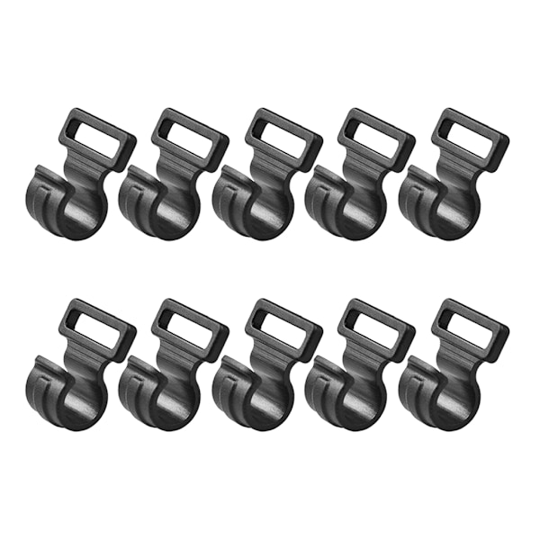 10 stk. klemmer sæt fælde clips telt snaps bøjler camping klemme clips telt kroge Black 11*20*6mm