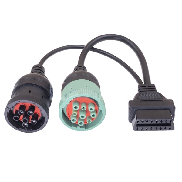 6Pin J1708 eller 9Pin J1939 til 16Pin OBD2 OBDII adapterkabel for lastebil