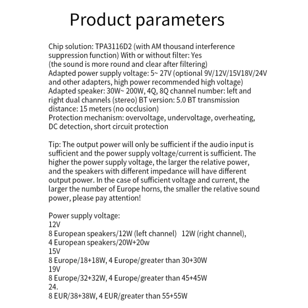 Digital power 5-27V högtalarprojekt viktigt för hemmabiosystem null - Bare board