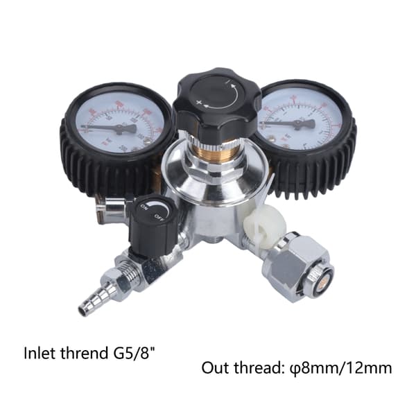 CO2 Regulatorventiler 5/16in Regulator Dobbelttrins Trykreducerende Ventiler