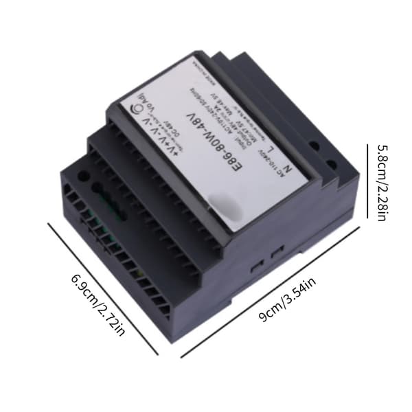 Plast Metall 80W Strömadapter 220V 48V Konvertering DIN-skena Installationsdesign