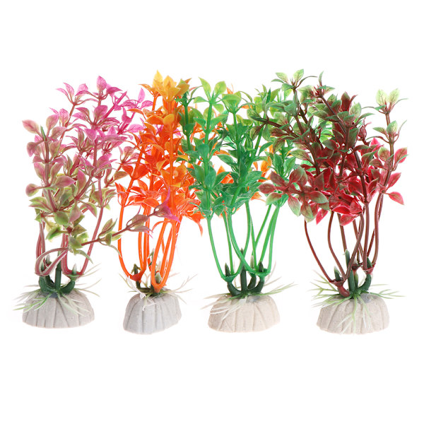 Akvarium vandplanter Kunstige plastplanter Akvarium dekorationer Green
