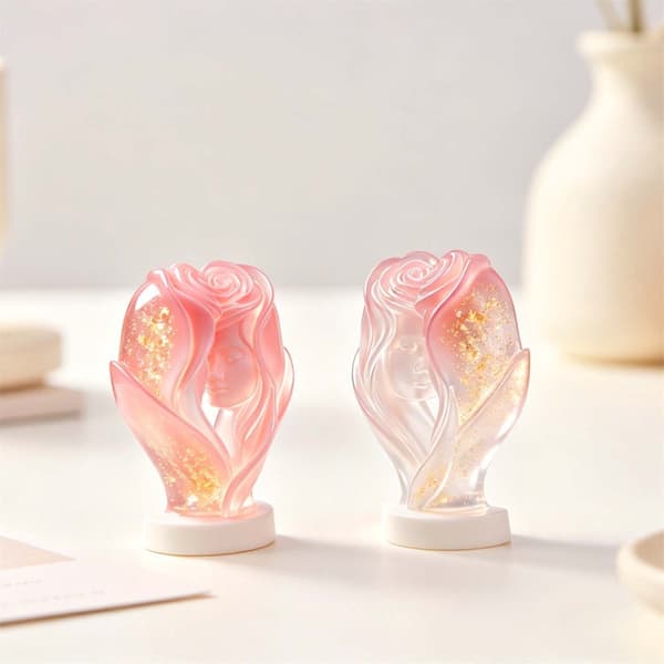 Silikonform for stearinlys med vakkert rosemønster