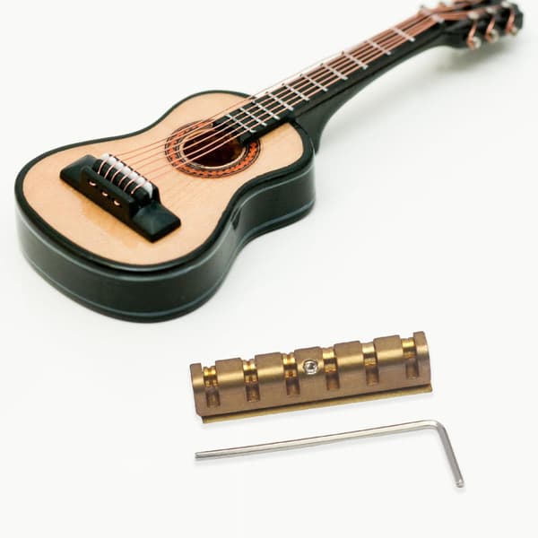 Höjdjusterbar Sadel för Gitarr Mässing Rulle Gitarr Ersättningsdel