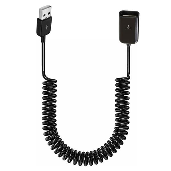 Slitesterk USB 2.0 hann-til-kvinne spiralkabel for rask dataoverføring