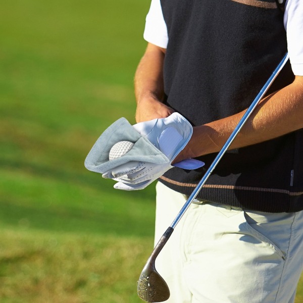 Rengöringshandduk för golfboll i mikrofiber med karbinhake Vattenabsorberande Torkduk Golfklubbhuvud Torkduksrengöringsmedel Blue