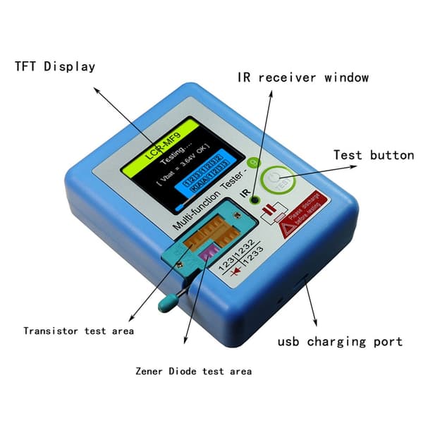 Høy Nøyaktighet Transistor Tester Transistor Testing for Elektronisk Utvikling